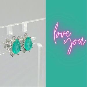 Paraíba Tourmaline Studs Earrings .925 Silver